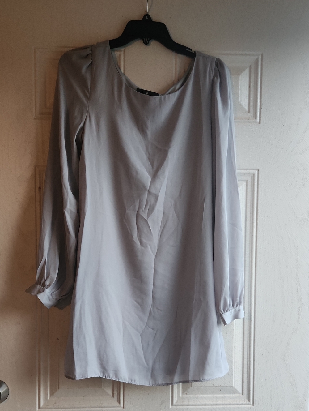 Lulu's Light Gray Long Sleeve Shift Dress
